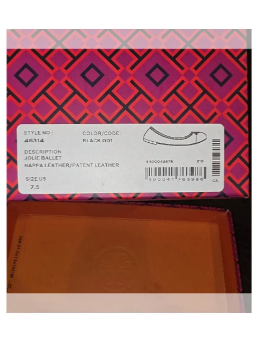MSRP $248 | Tory Burch Jolie Cap-Toe Ballet Flats – Black – Size 7.5 – NIB